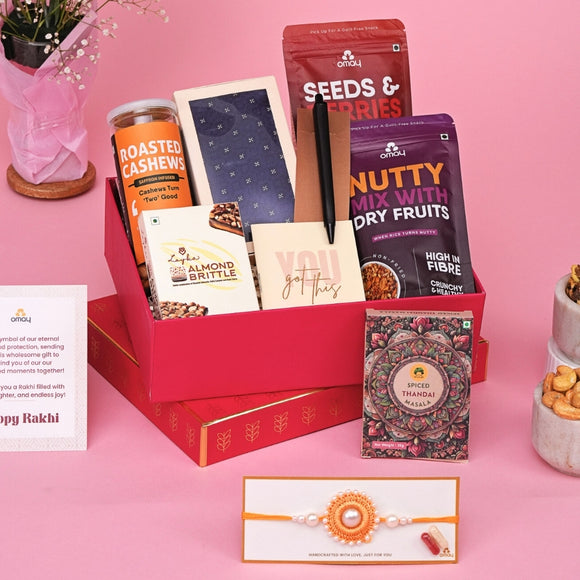 Luxe Treats For Bro - Rakhi Gift Box - Omay Foods